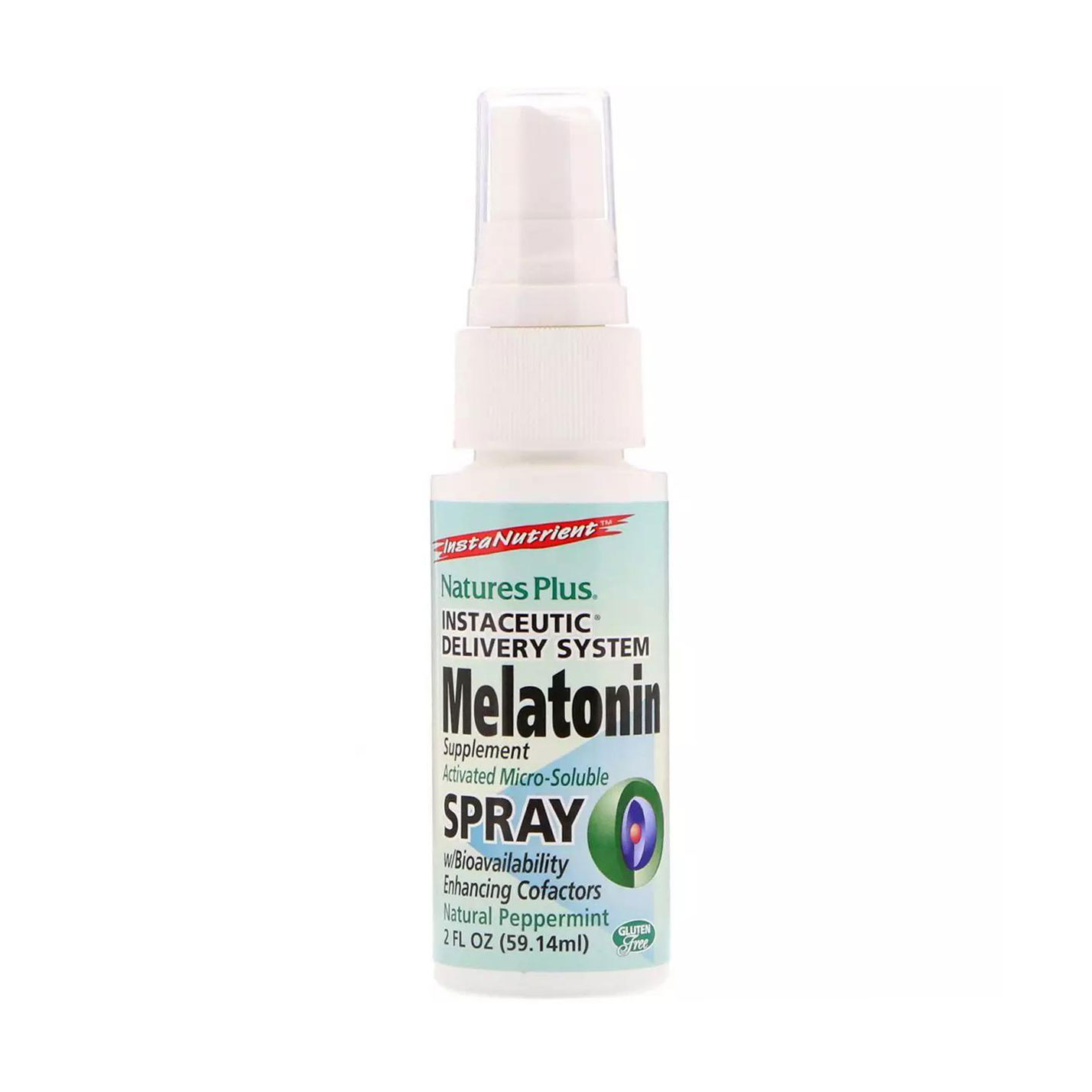 Мелатонін NaturesPlus InstaNutrient Melatonin Supplement Spray Натуральна м'ята в спреї, 60 мл